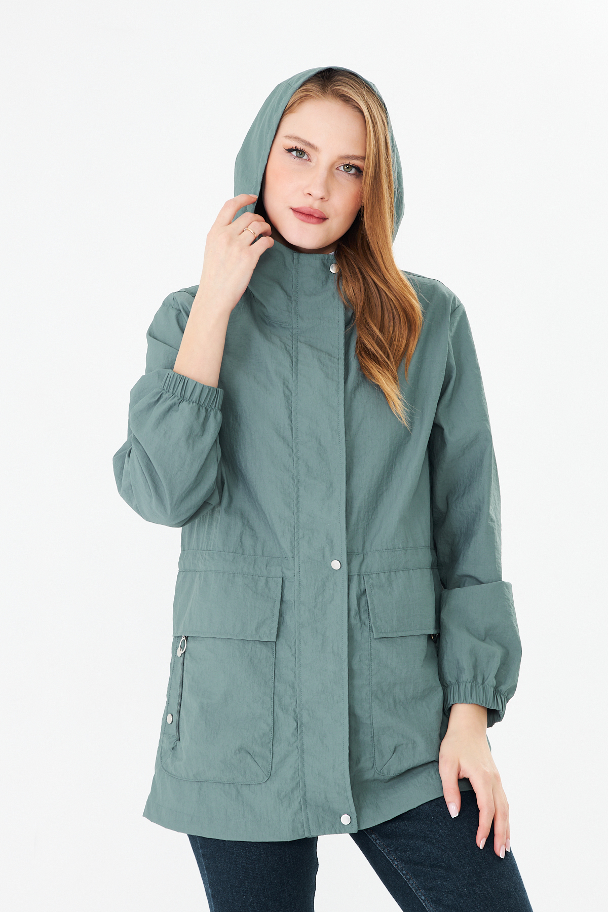 PIQUE  KADIN YAĞMURLUK Beli Ayarlanabilir Kapüşonlu Yağmurluk - Görsel 3