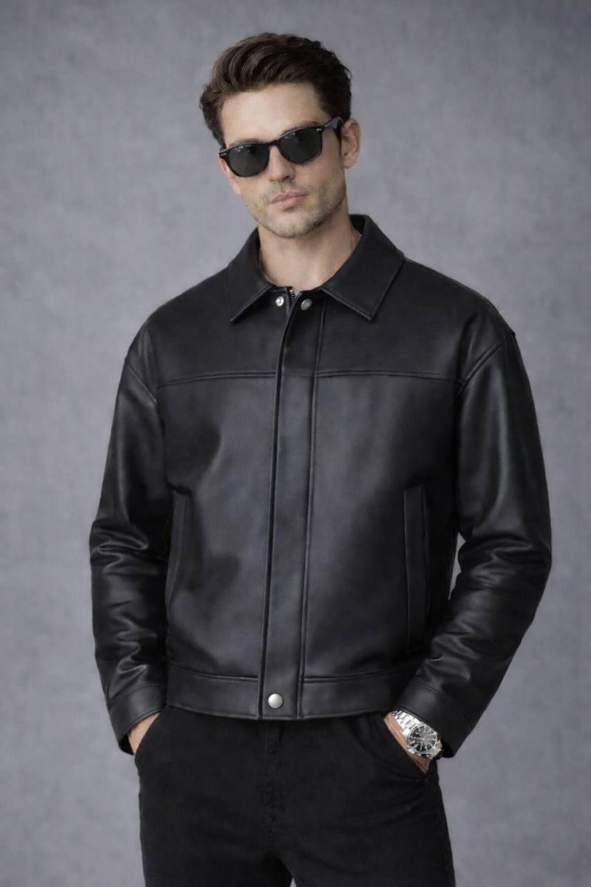 S&M CLOTHİNG  YENİ SEZON ERKEK DERİ CEKET - Görsel 2