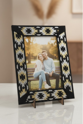 FANTASTIC 10x15 cm Dokuma Bordürlü Fotoğraf Çerçevesi - 5 Farklı Desen Seçene...