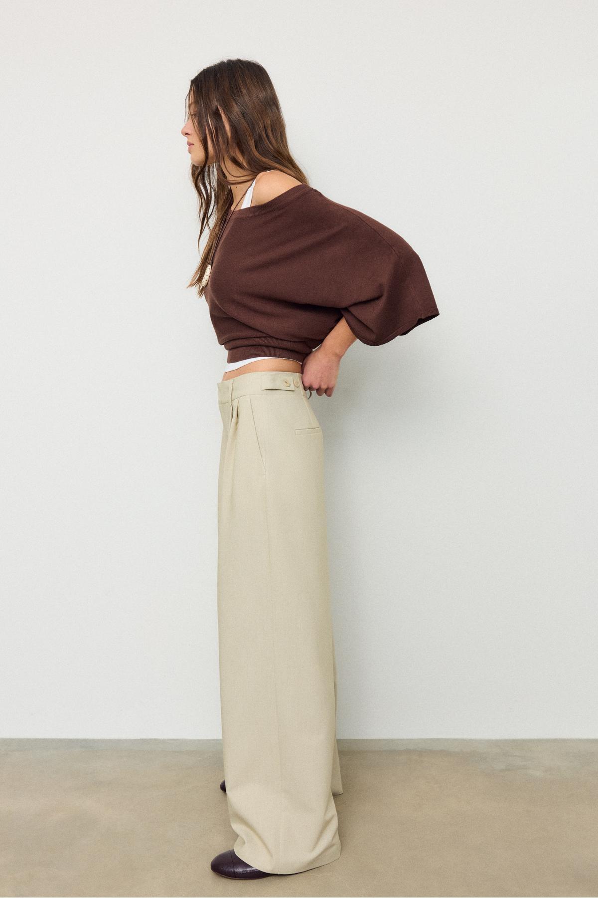 Stradivarius  Ayarlanabilir süper geniş paça pantolon - Görsel 2