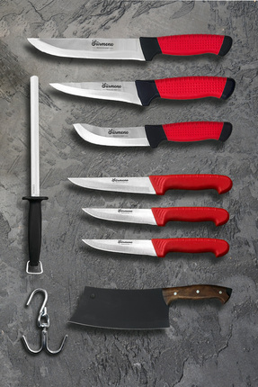 Sürmene Bıçakçı Hacı Ahmet Sürmene Kaydırmaz Sap Profesyonel Eller Kasap Kurb...