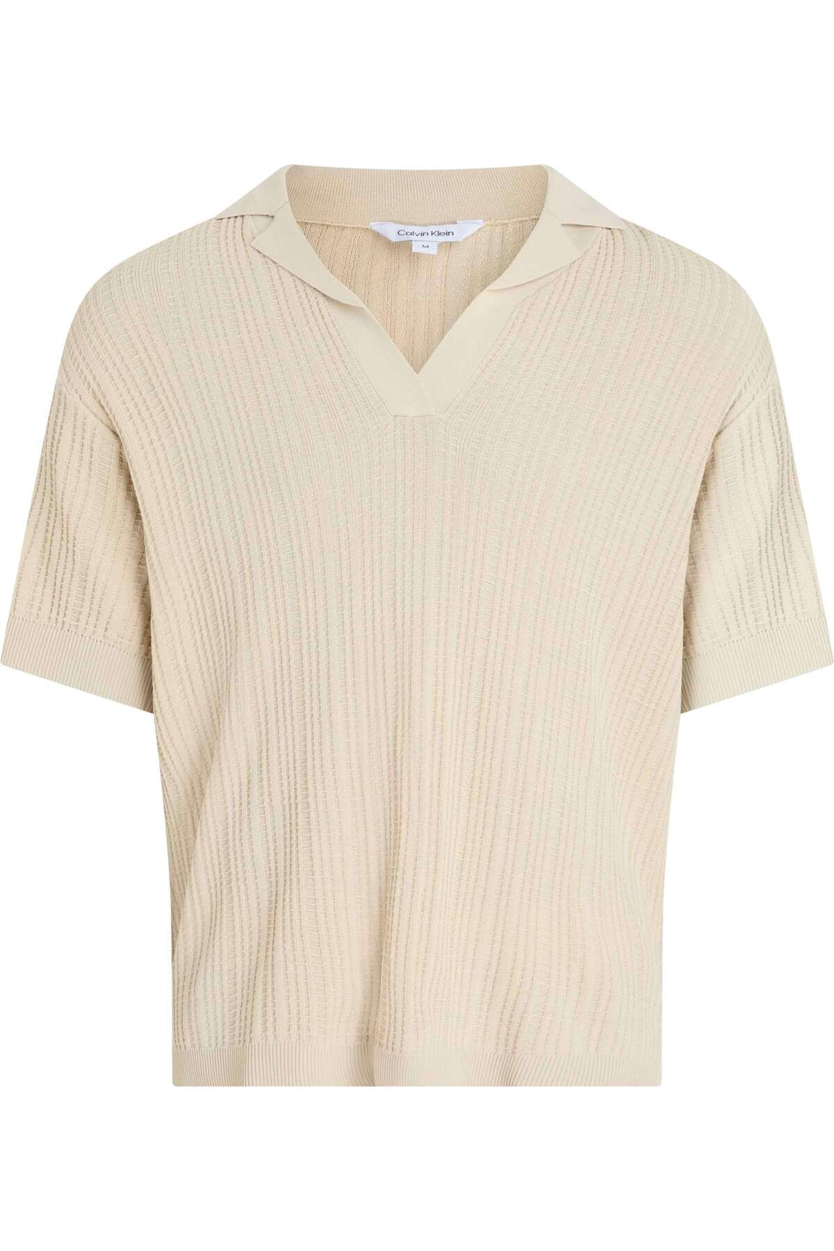 کلوین کلاین تی‌شرت و پولو مردانه بافتنی باز، PD7 کرم