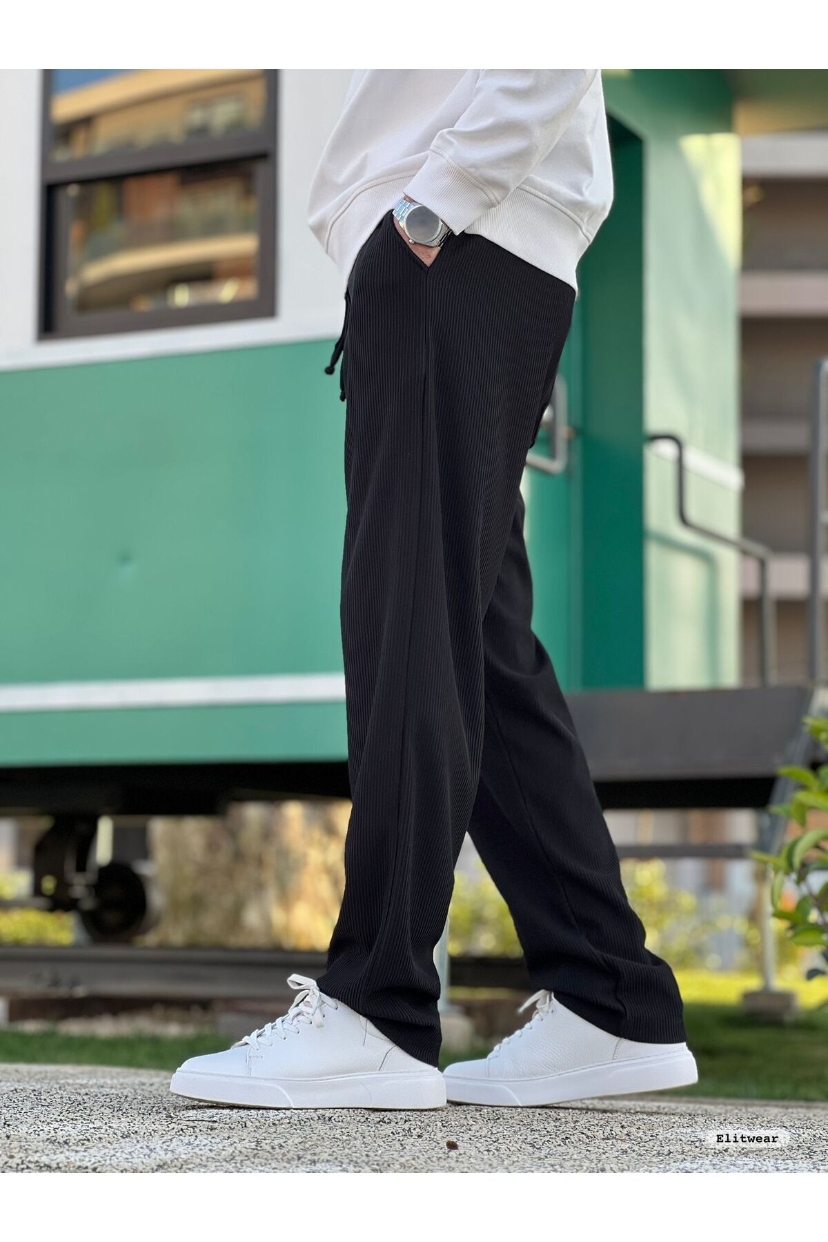 ElitWear  Erkek Baggy Fit Rahat Kalıp Relaxed Jogger Pantolon - Görsel 4