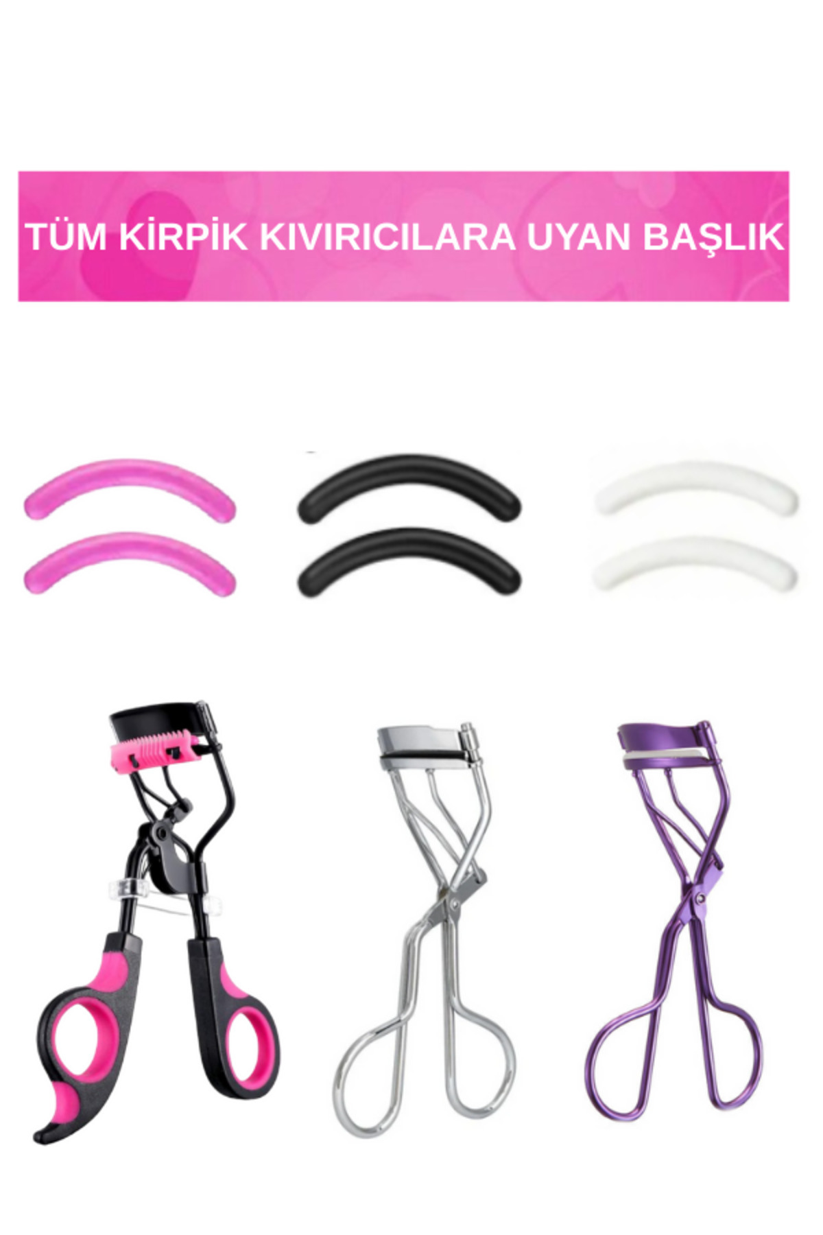 Kirpik Kıvırıcı Yedek Lastiği – Kirpik Kıvırıcı Lastiği Silikon Ped, Makyaj Aksesuarı Lifting Kirpik — رنگارنگ RenkliBeyaz — تصویر 2 از 6