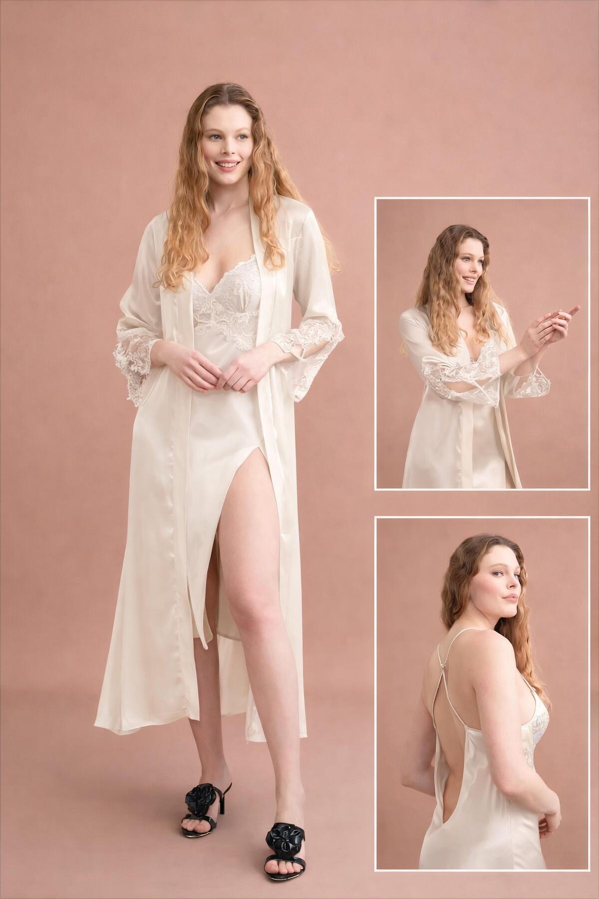 AURELIA Saten Gecelik Takımı