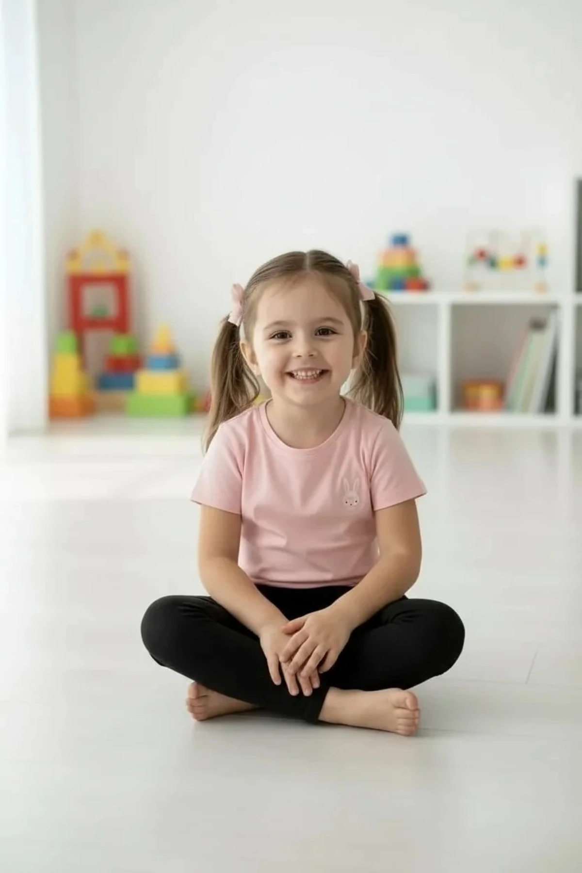 Lucky Baby Kids Fırfır Detaylı Likralı Siyah Tayt fotoğrafı 5 (önizleme)