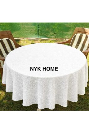 NYK HOME YUVARLAK Masa Muşambası 150cm Çapında BEYAZ RENK