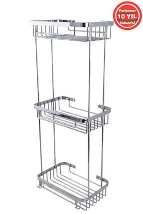 BanyomHome Clk Paslanmaz Çelik SUS304 Kalite Taci 3'Lü Şampuanlık Banyo Rafı ...