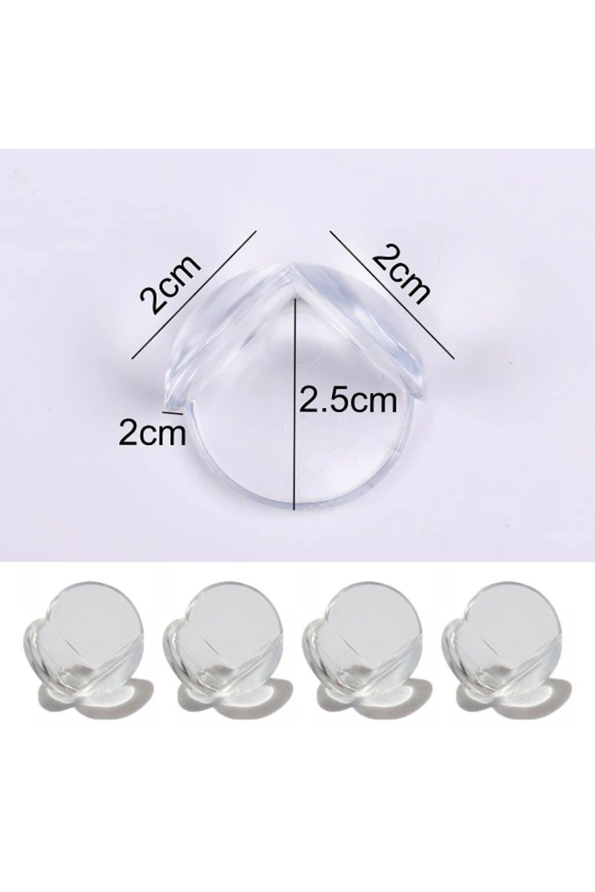 Leyaton BUFFER® Bebek Çocuk Yumuşak ve Esnek Dairesel Şeffaf Yapışkanlı Güvenlik Köşe Koruyucu (4 Adet) RVRY fotoğrafı 4 (önizleme)