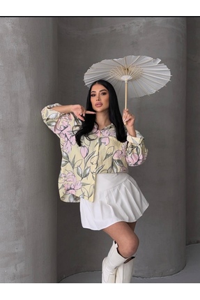 Jbr FLORAL DESENLİ OVERSİZE GÖMLEK