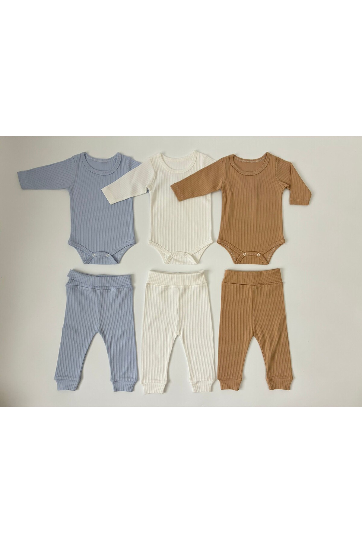Bebe wini 3'lü %100 Pamuk Uzun Kol Bebek Zıbın ve pantolon Takımı fotoğrafı 3 (önizleme)