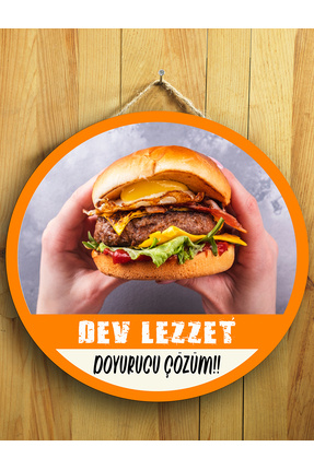 Mayeka Cafeler Restoranlar Hamburgerciler İçin Hamburger Duvar Kapı Tablo Ahş...