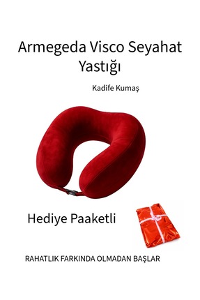 Armegeda Kırmızı Memory Foam Boyun Destekli Seyahat Yastığı – Ortapedik Boyun...