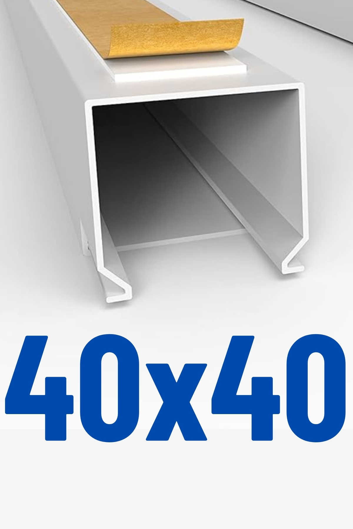 40x40 Mm White Cable Duct (WITH ADHESIVE TAPE) Rugged Packaging 1 Mt