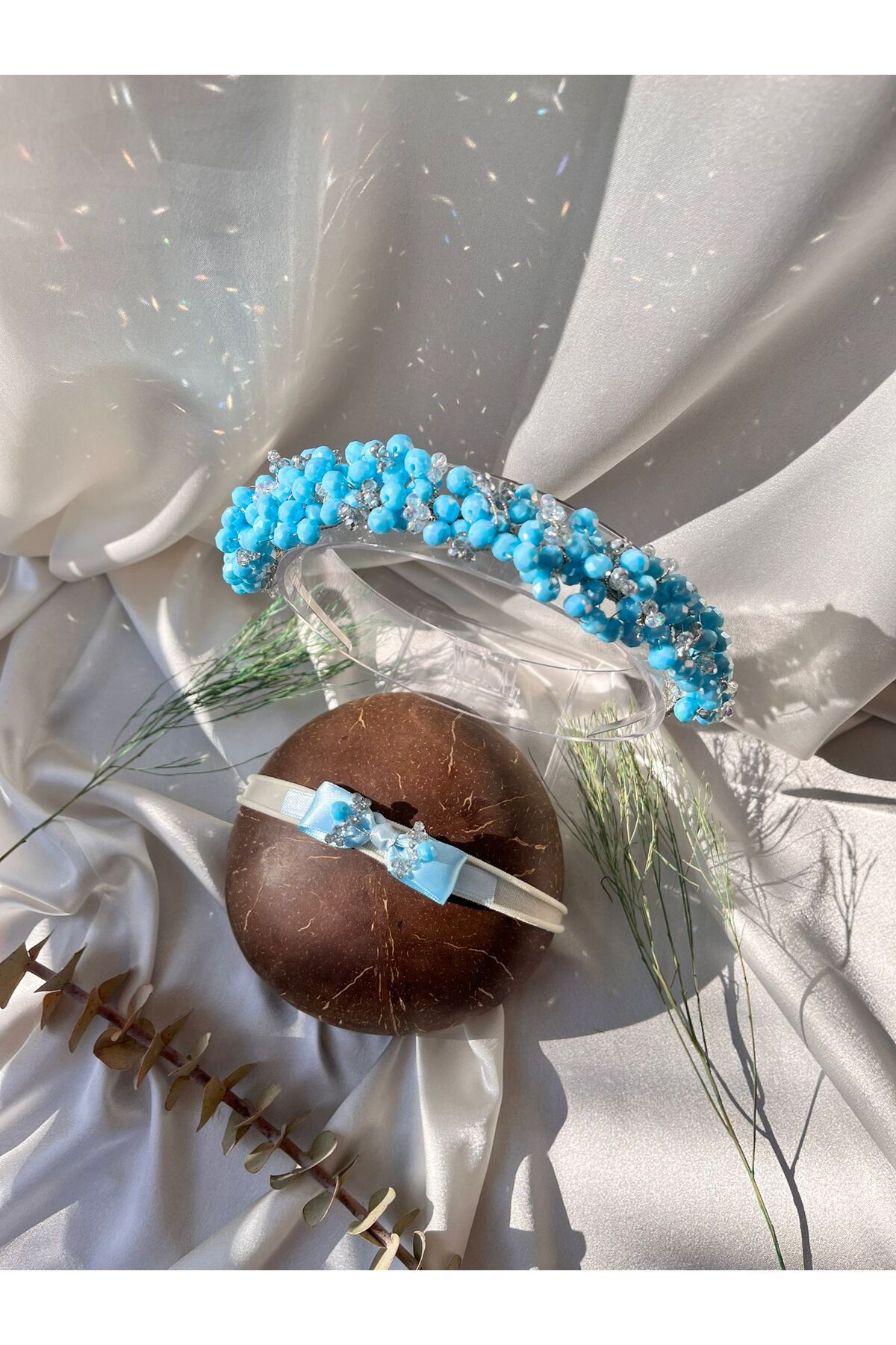 Miniko Butik El Yapımı Anne ve Bebek Yenidoğan Seti, Erkek Bebek Papyon ve Anne Tacı Lohusa Seti fotoğrafı 2 (önizleme)