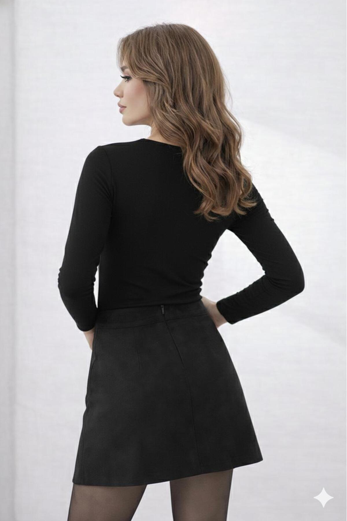 peri tower  YENİ ÜRÜN Kadın Kruvaze V Yaka Sandy Uzun Kollu Şık Bluz 11 - Görsel 4