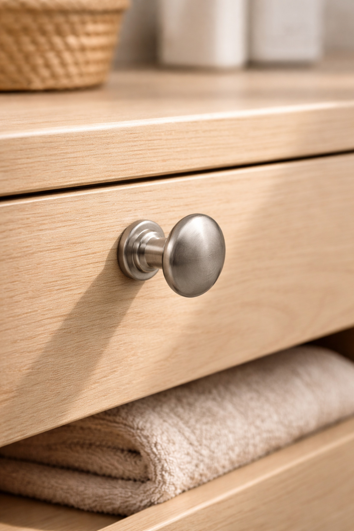 Inox BRASS Drawer and Cabinet Button – Modern Metal Furniture Handle – Set of 5