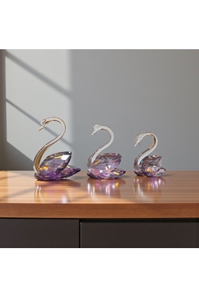 B&G HOME DESIGN Kristal 3 Lü Kuğ