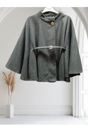 WOMEN KEMERLİ KAŞE PANÇO