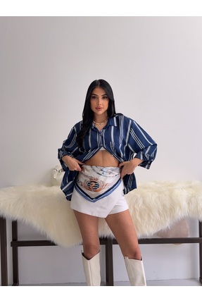 Jbr MODERN ÇİZGİLİ OVERSİZE GÖMLEK