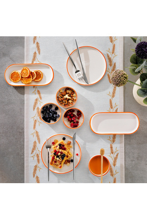 Schafer Iconic 4 Kişilik Kahvaltı Takımı 10 Parça-Turuncu