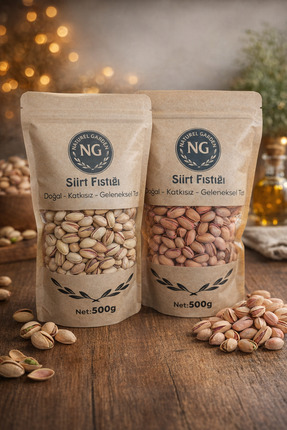 Naturel Garden Kuruyemiş Net 1 KG Premium Duble Boy Siirt Fıstığı / Sade Tuzl...
