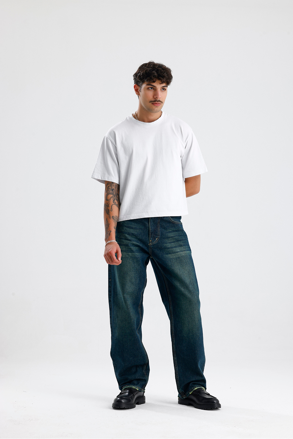 ATE STUDIOS Relaxed Fit Retro Yeşil Jean görsel 4