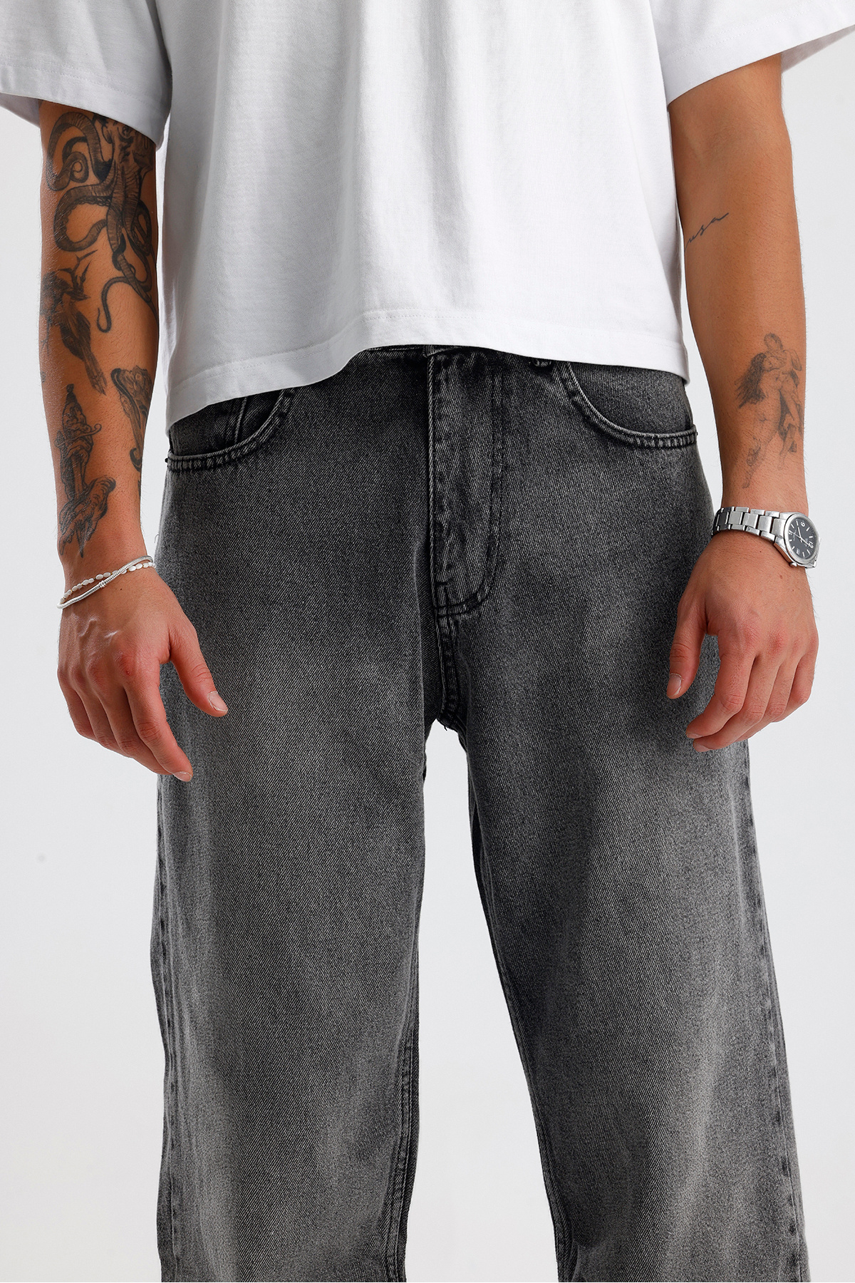 ATE STUDIOS Premium Yıkama Relaxed Fit Jean görsel 4