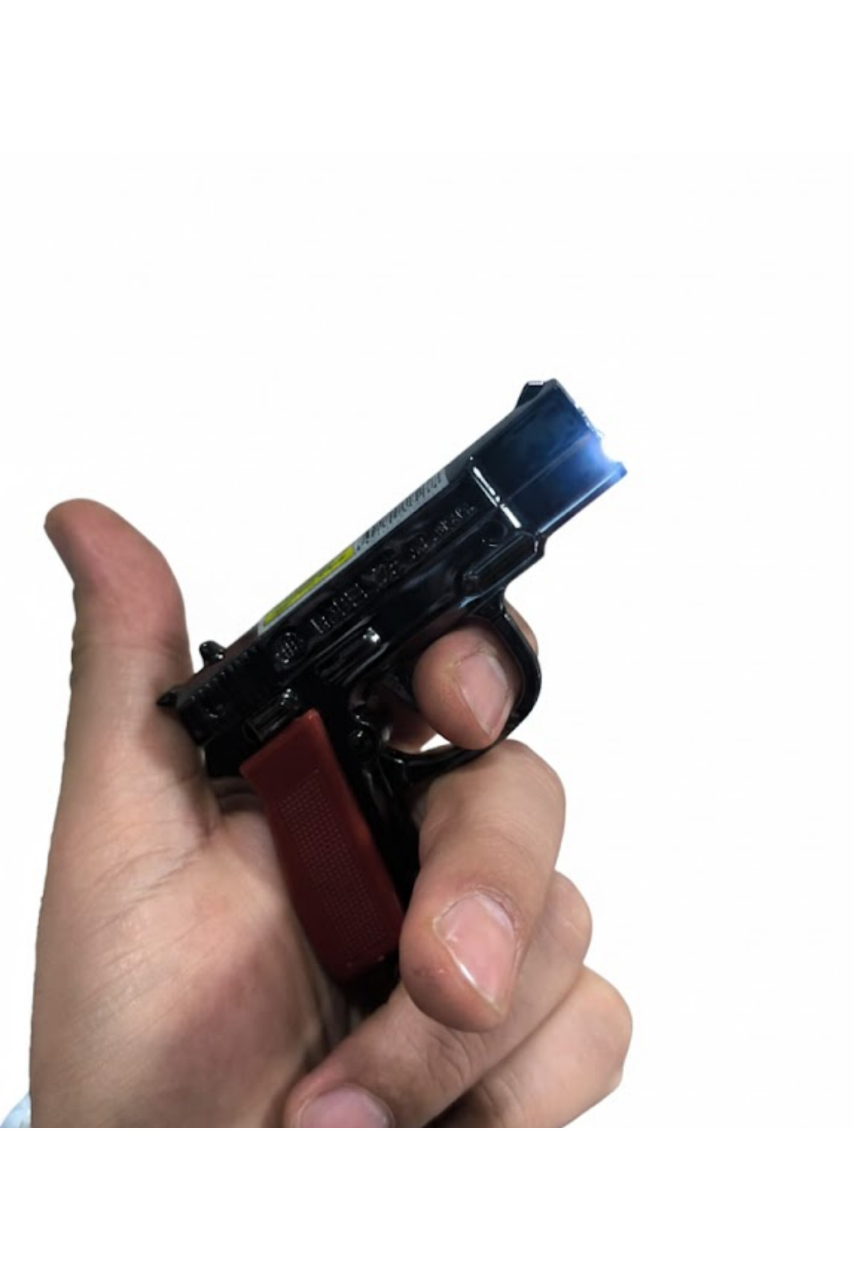 Mini Tabanca Figürlü Anahtarlıklı - Kırmızı Lazer + LED El Feneri Özellikli Hediyelik