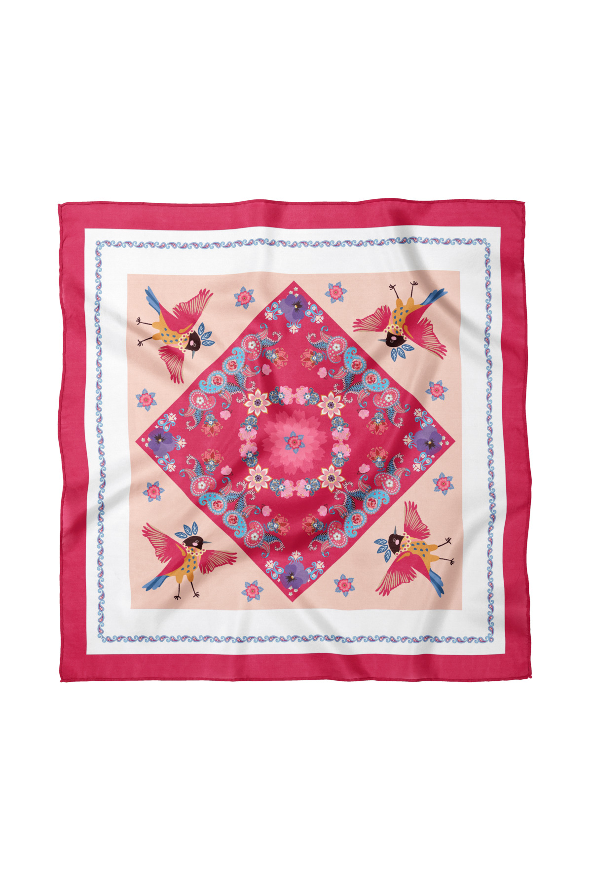 Bird Patterned Scarf / Bandana 50x50cm