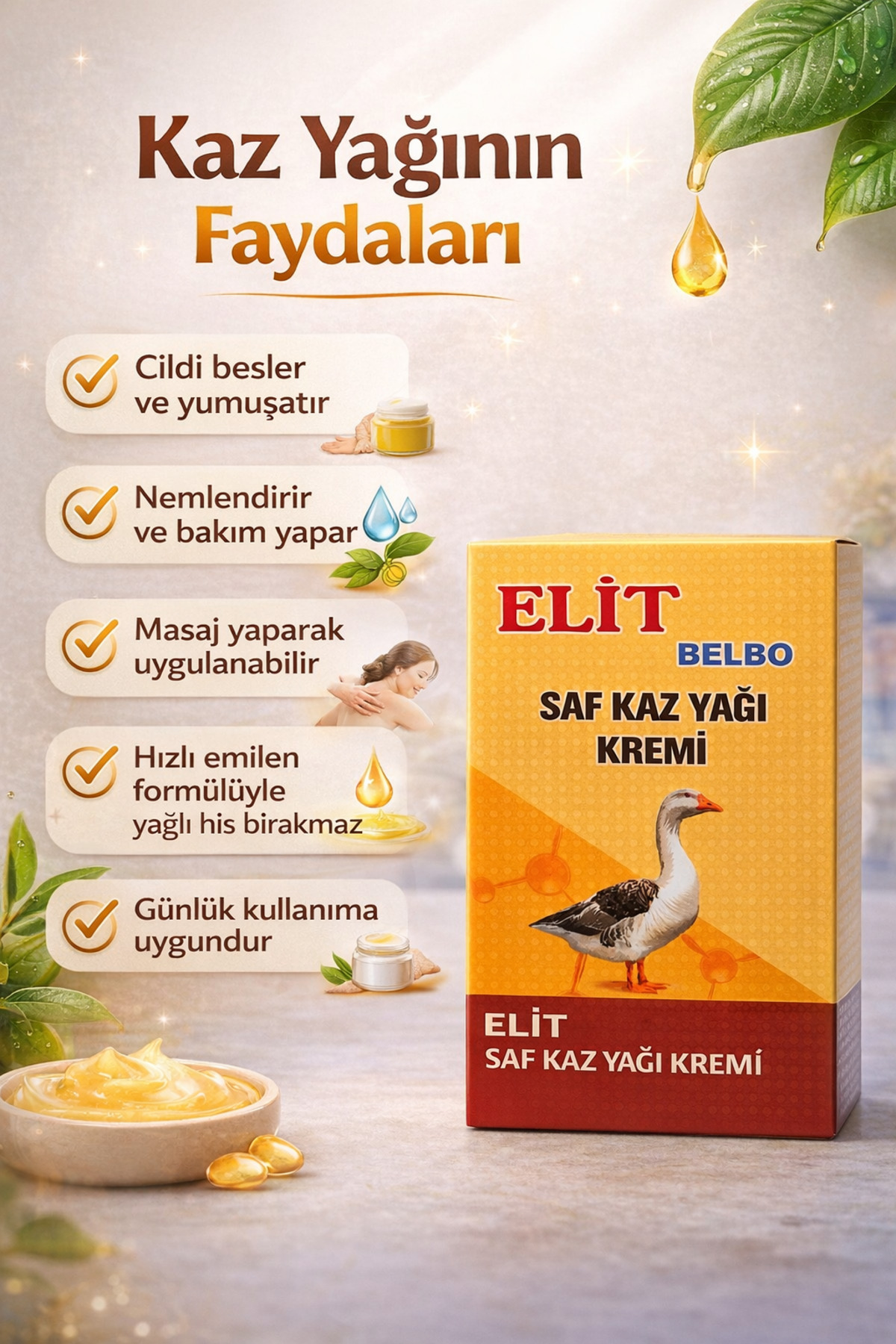 Saf Kaz Yağı Kremi – ELİT BELBO — kazyağıkrem — تصویر 3 از 3