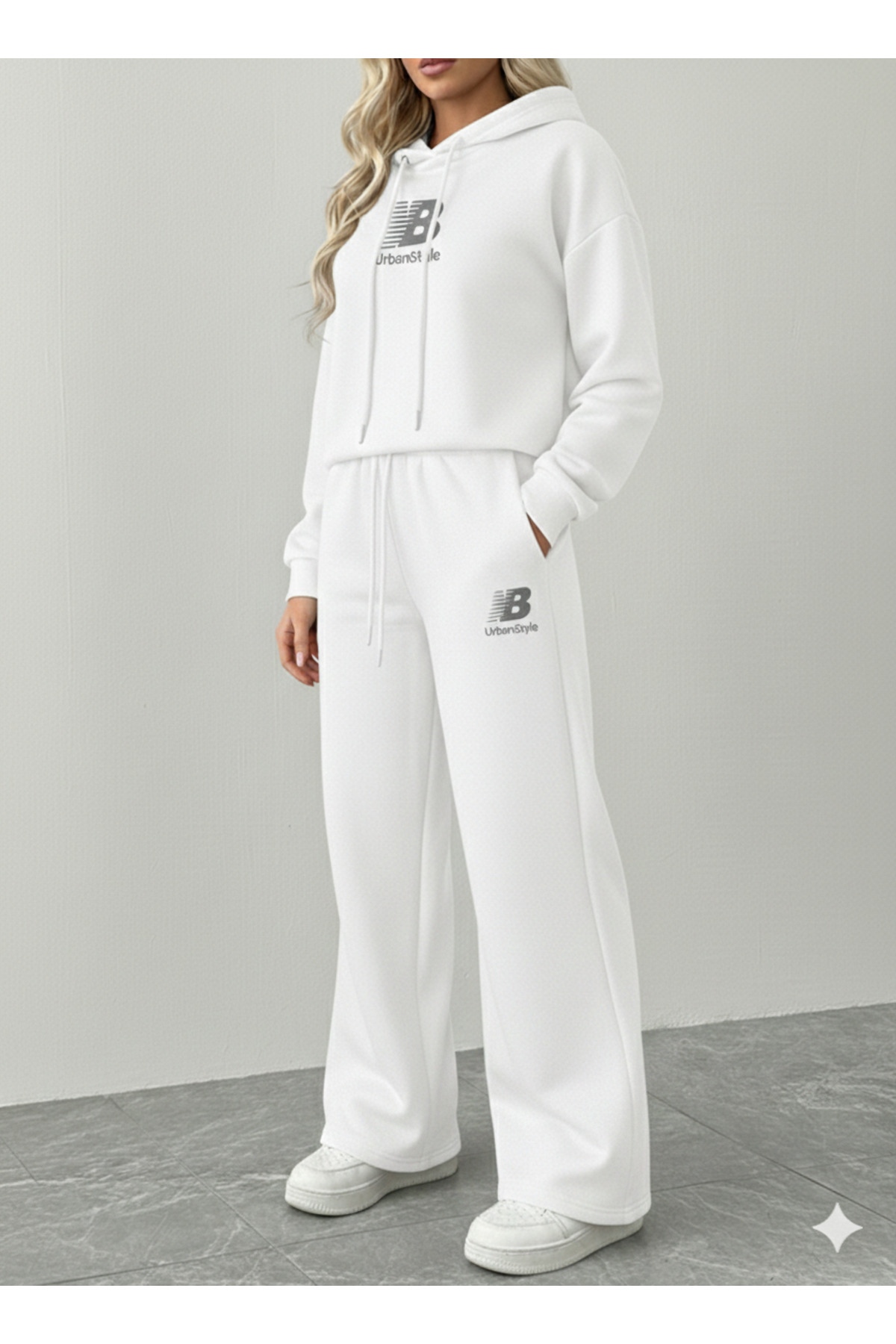 NİCE Mininal ženska Oversize kroj široka trenerka | Zimska debela 3-nitna š Č...