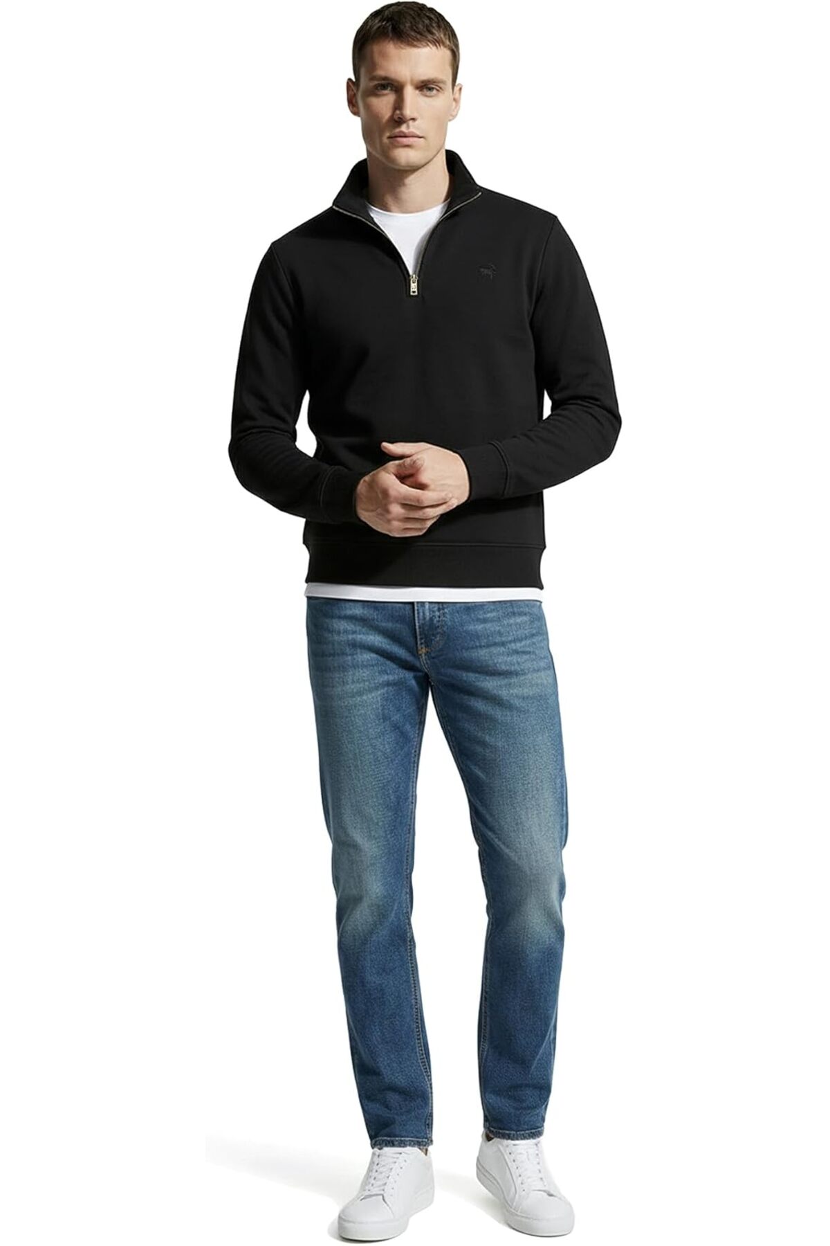 ANTHONY JACKSON Premium Erkek Yakası Fermuarlı Sweatshirt Emilio görsel 2