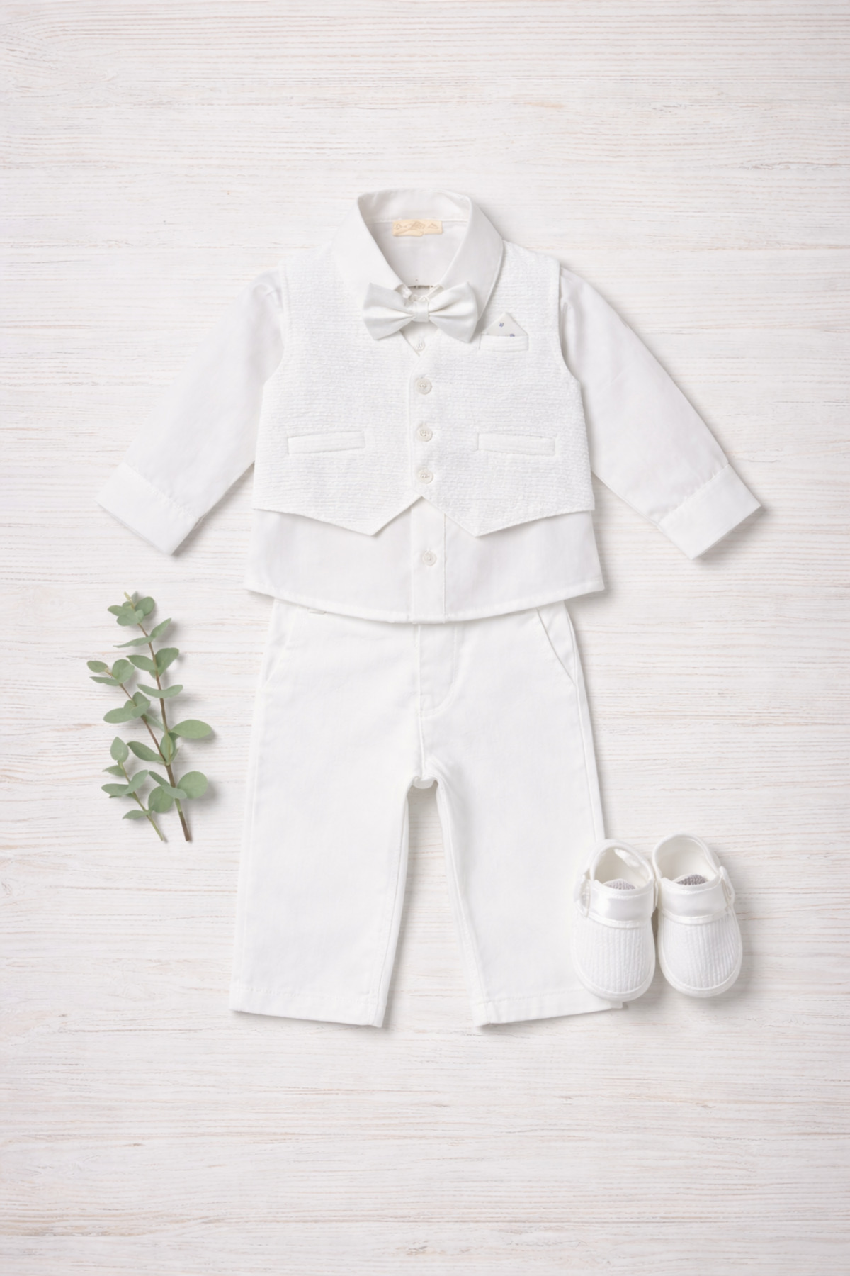 Panfilia Erkek Bebek Yelekli Gömlekli Papyonlu Ayakkabılı Mevlüt Düğün Takımı fotoğrafı 3 (önizleme)
