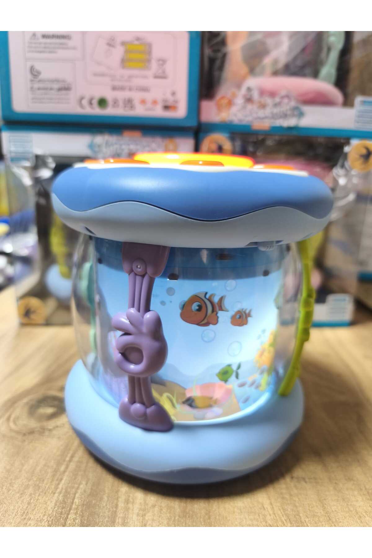 LRS STORE Bebek İçin Işıklı Müzikli Hareketli Akvaryum Projeksiyon Gece Lambası-Dönme Özellikli Uyku Arkadaşı fotoğrafı 5 (önizleme)