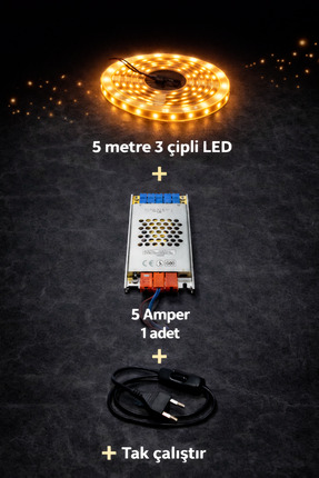 ZMR LUMIXA 3 ÇİPLİ 5 METRE AMBER LET + TRAFO (SET)