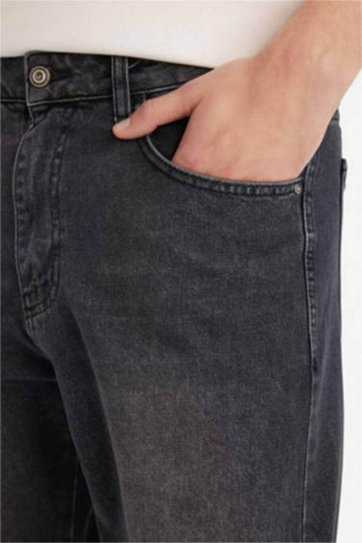 DeFacto %100 Pamuk 90's Slim Fit Jean Pantolon F8999AX26SP görsel 4