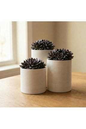 comes SIREN Dekoratif Modern Minimalist 3D Tasarım Saksı - Beyaz - 8x16cm