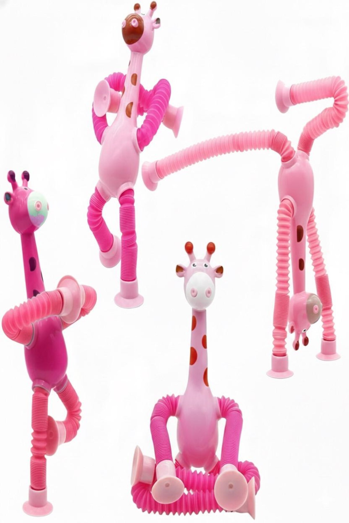 Hyd Vantuzlu Zürafa Duyusal Eğitici Oyuncak Uzayan Boru Zurafa Teleskopik Yapışkanlı 1 Adet Pembe fotoğrafı 2 (önizleme)