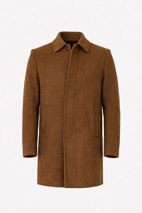 RUVEN TEKSTİL Klasik Gömlek Yaka Diz Üstü Kaşe KabaN