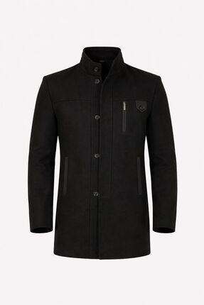 RUVEN TEKSTİL Ezel Dik Yaka Göğüs Düğmeli Erkek Kaşe Kaban 432