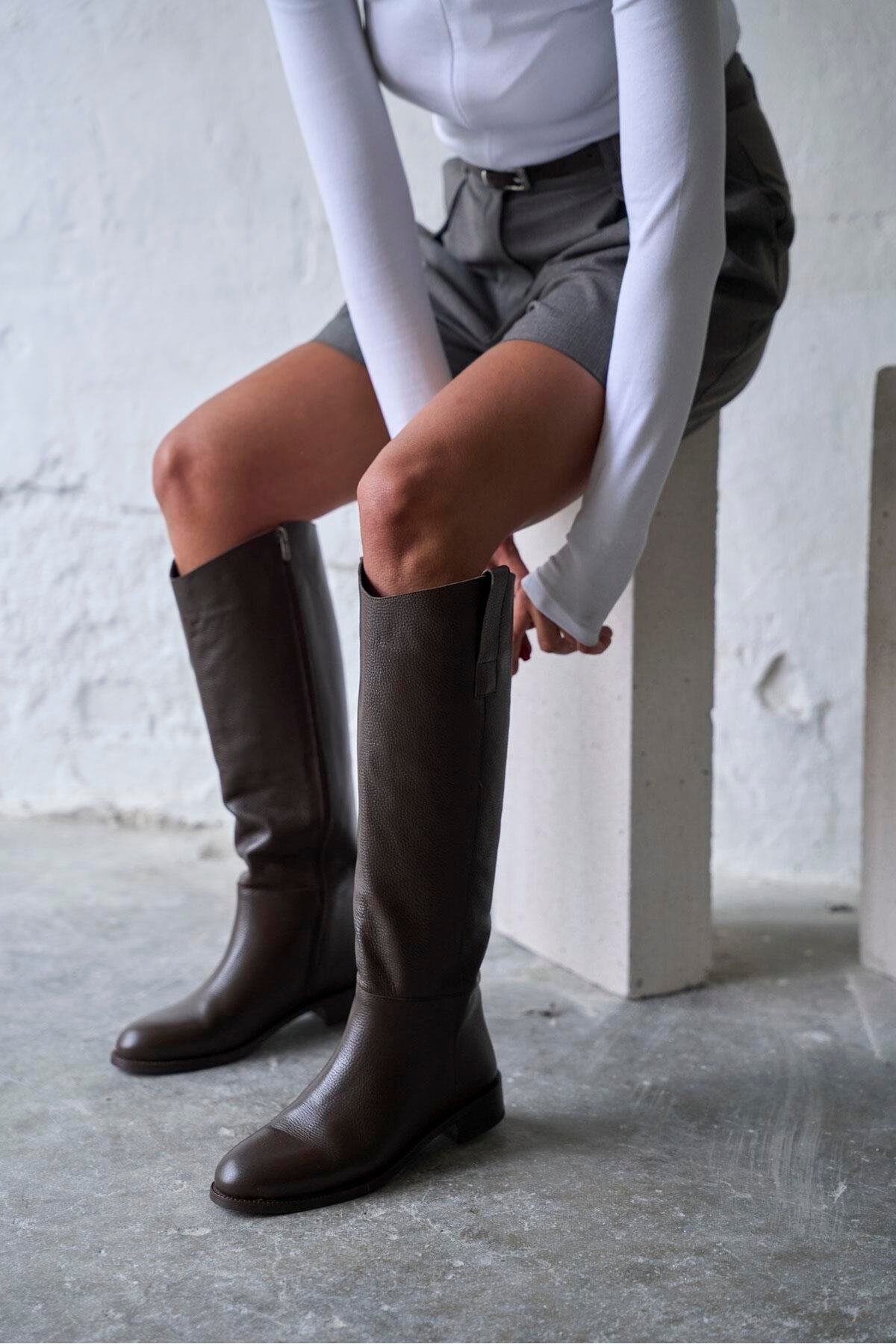 PELİN'İN AYAKKABILARI  SAİNTS XL KAHVE DERİ ÇİZME - Görsel 4