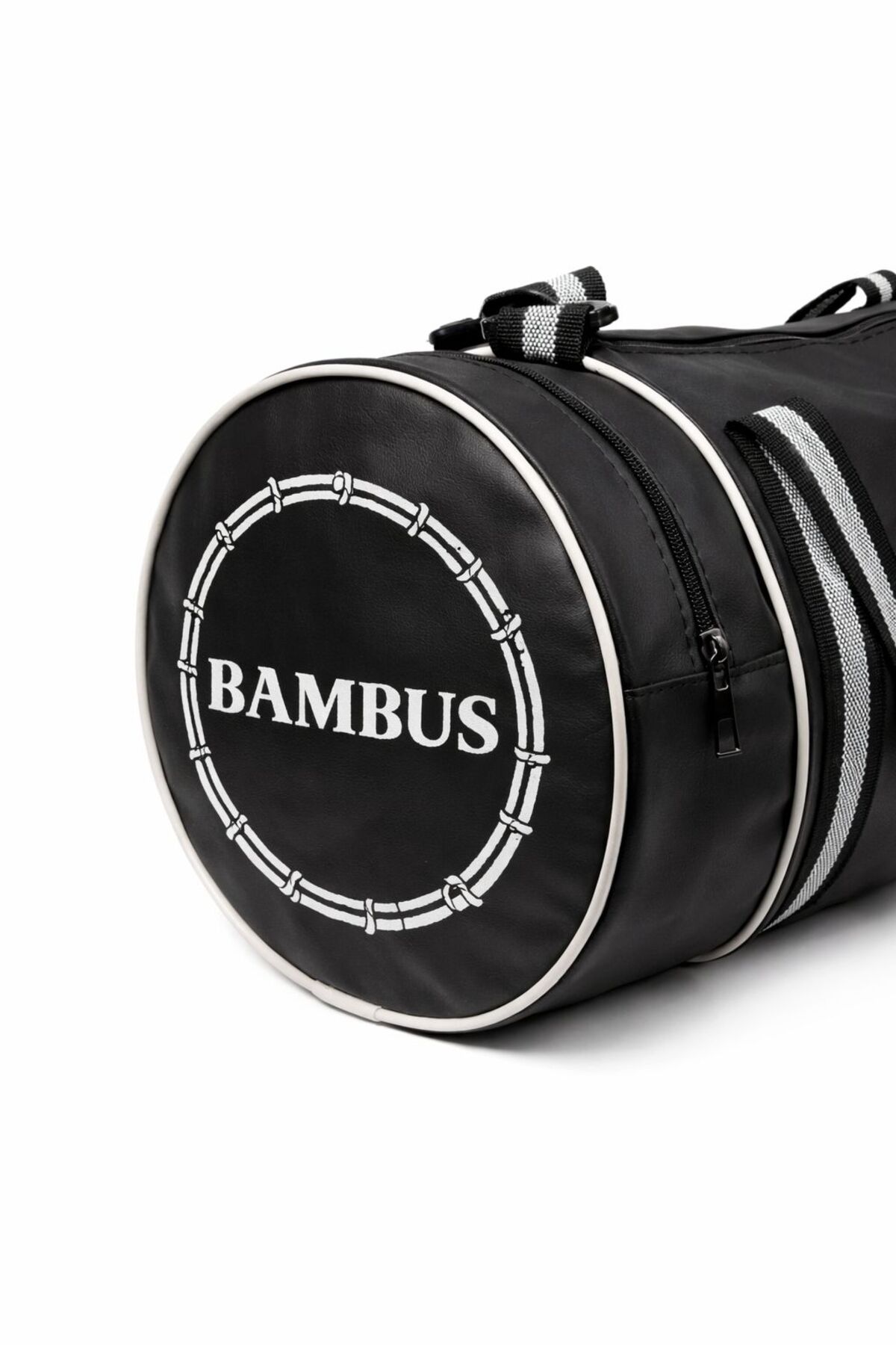 Bambus Silindir Spor Ve Seyahat Çantası Suni Deri Omuz Çantası Unisex Su Geçirmez görsel 4