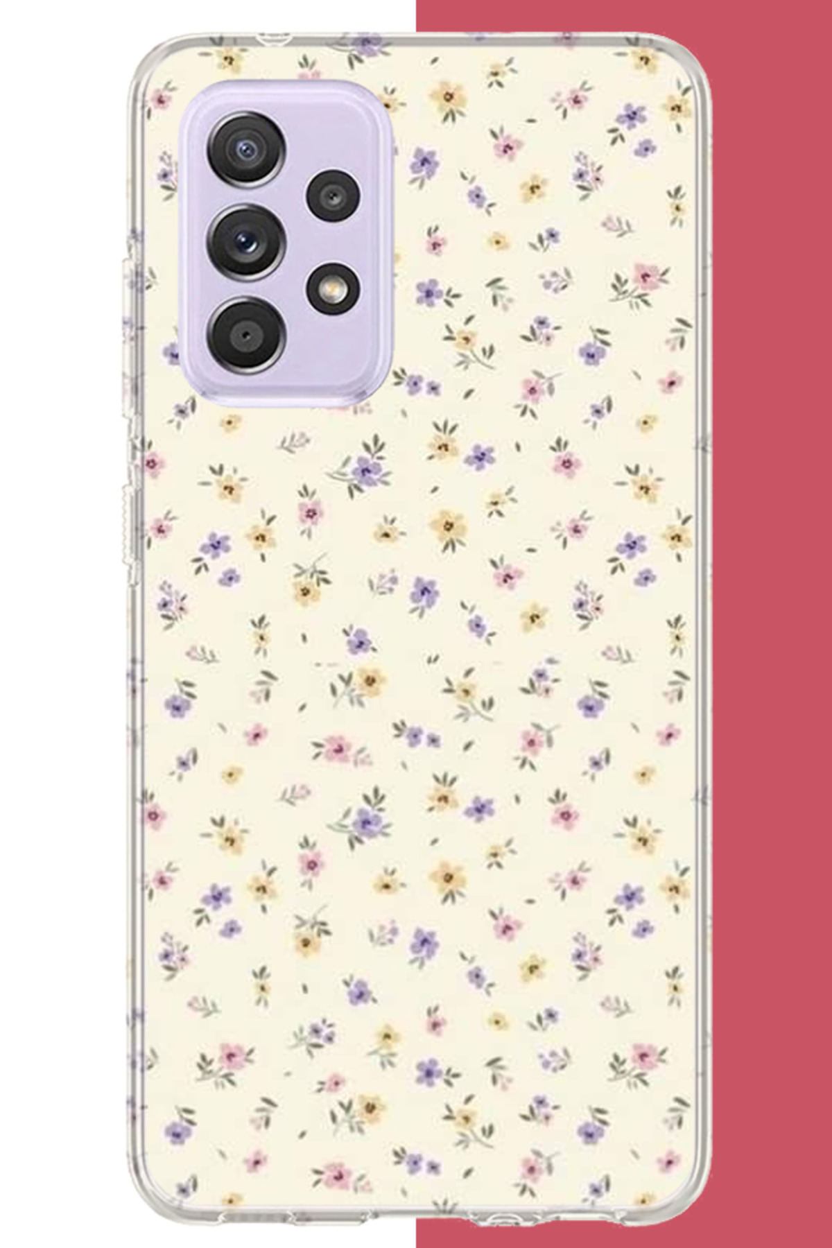 Samsung Galaxy A72 Compatible yellow lilac flower UV Printed Silicone Case