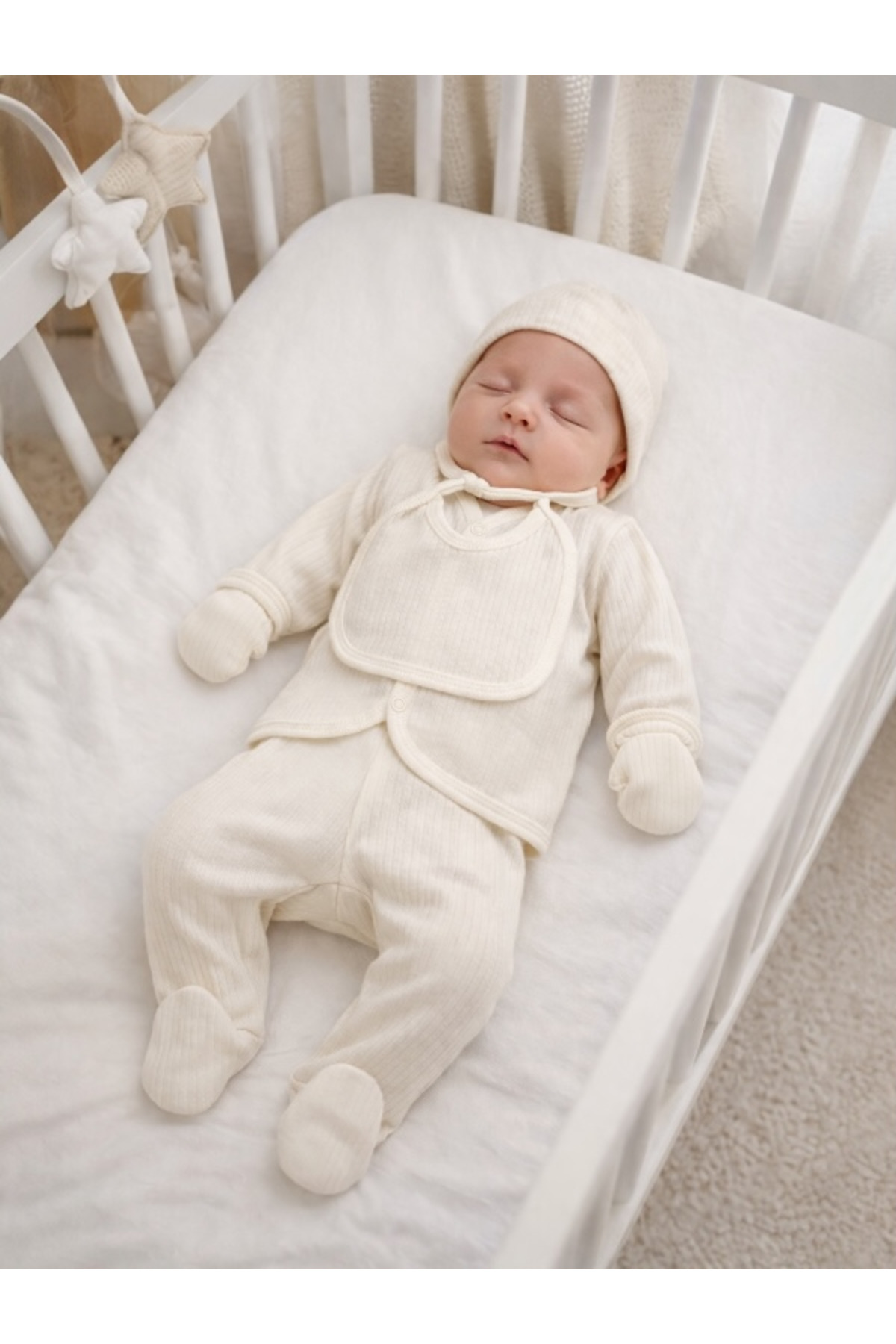 Gleamy Baby %100 Pamuk 5’li Yenidoğan Hastane Çıkışı Seti Yenidoğan– Çıtçıtlı, Yumuşak Kumaş fotoğrafı 5 (önizleme)