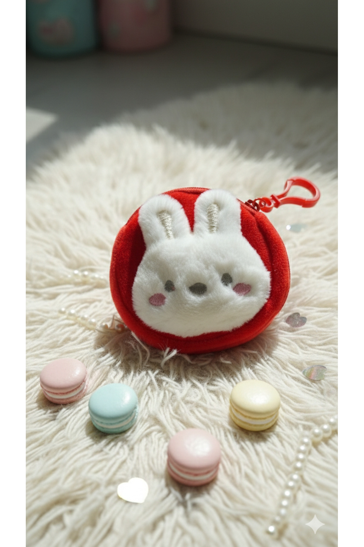Mini Plush Coin Purse with Cute Ears - Bag Accessory Gift