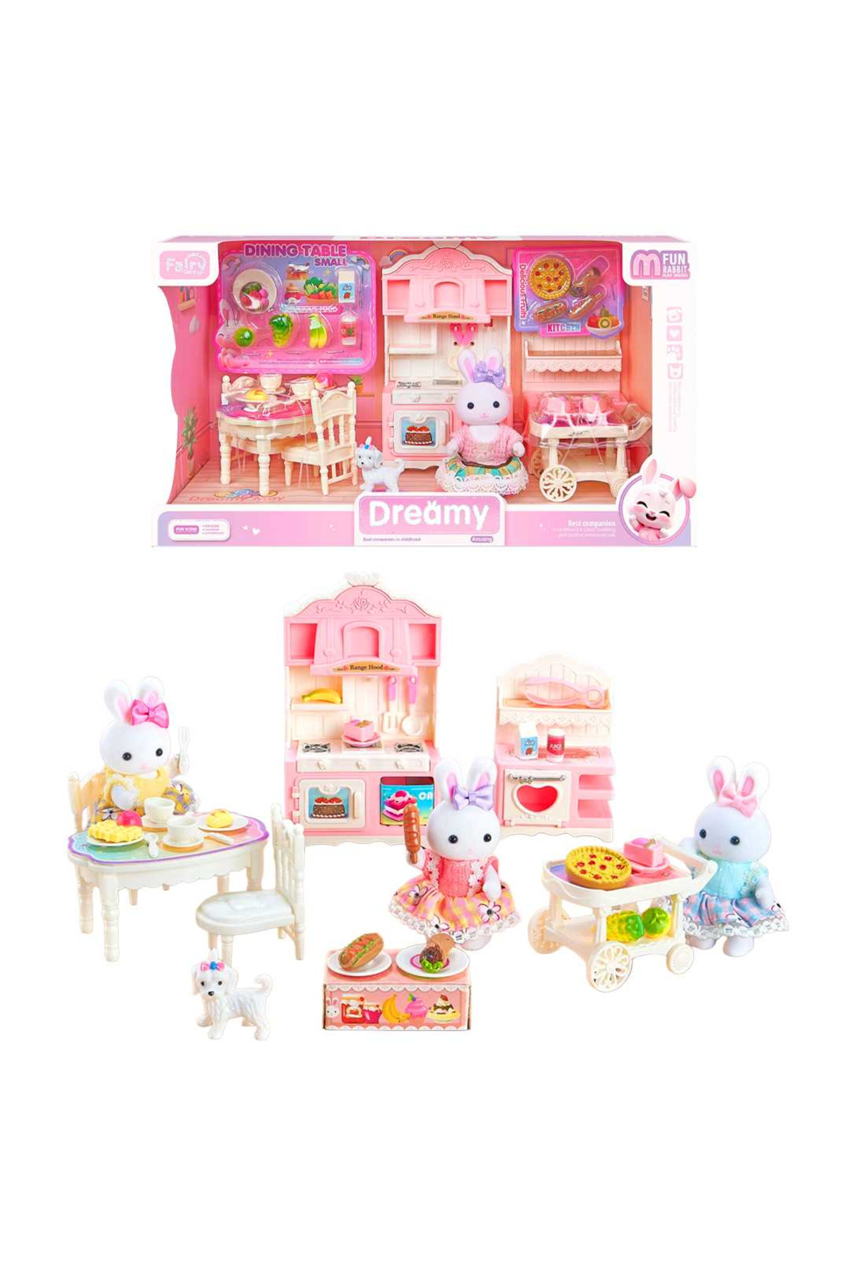 Hobikolik BAY DREAMY MİNİ TAVŞAN 6719 BÜYÜK MUTFAK OYUN EVİ SETİ