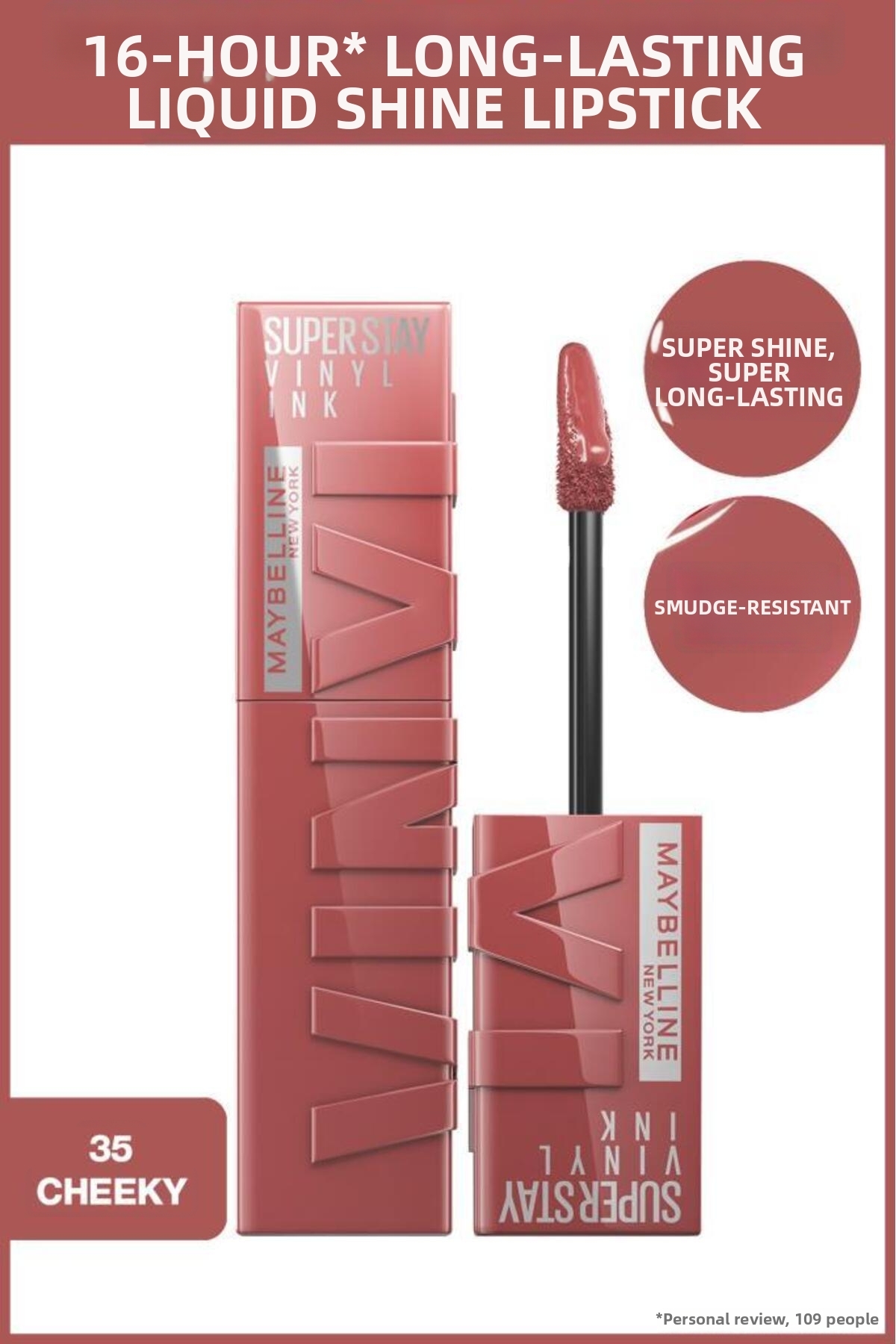 Maybelline New York Супер Стой Винил Инк Дълготрайно течно гланцово червило в...