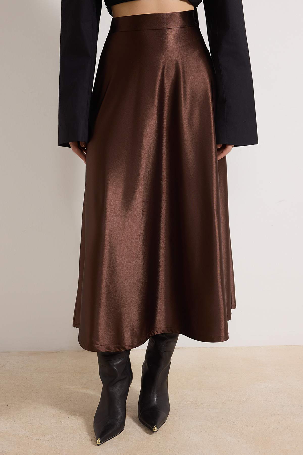 Trendyolmilla  Koyu Kahverengi Etek TWOAW25ET00111 - Görsel 3