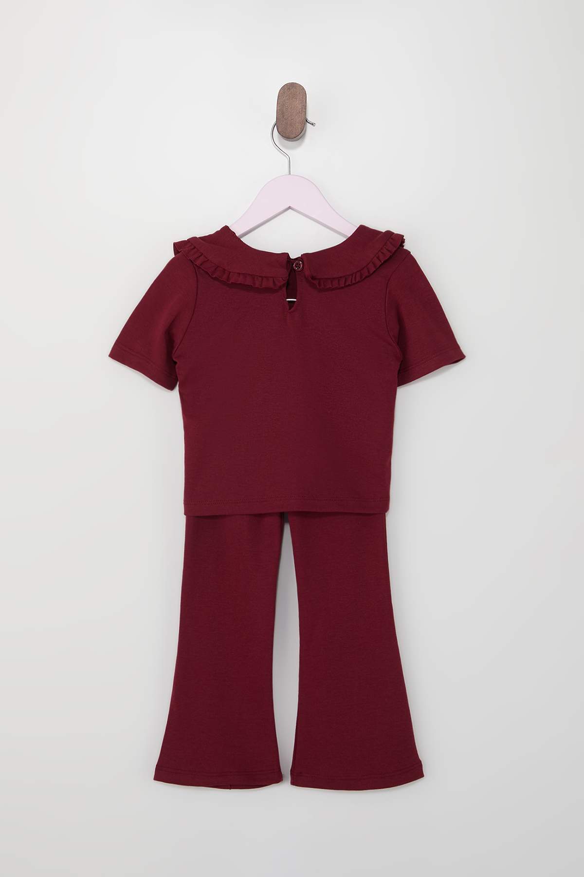 Trendyolmilla  Bordo Bebe Yaka Kız Çocuk Düz Örme Bayramlık Alt - Üst Takım TKDSS26AU00004 - Görsel 4